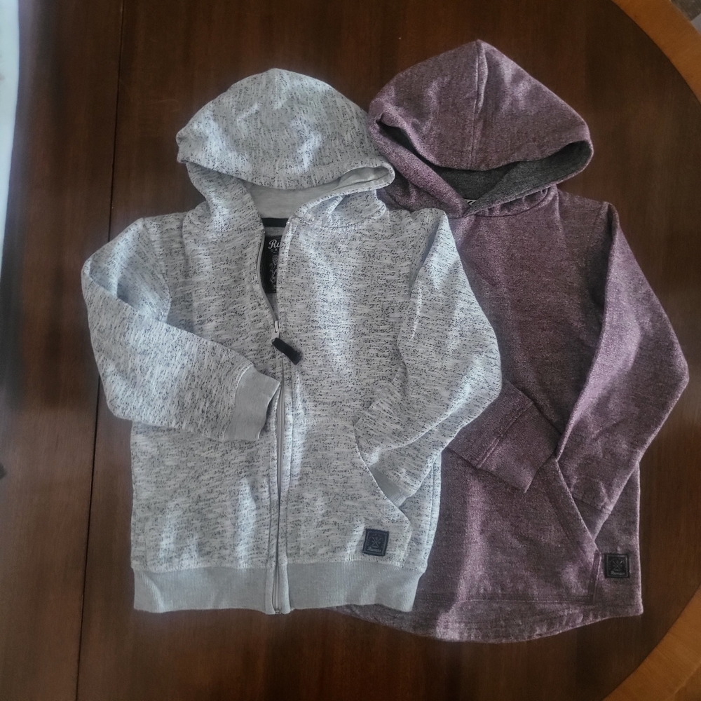 Cozy Kids' Hoodie Set in Gray and Purple